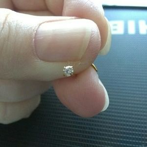 Faux Diamond 💎Gold Color Stainless Steel Piercing